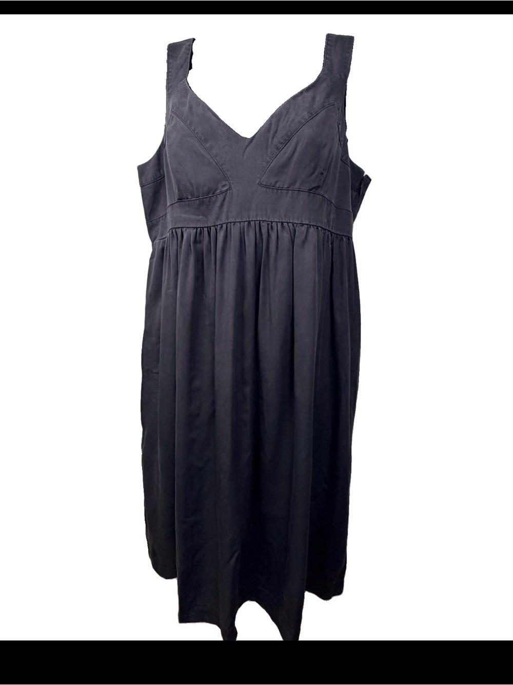 Lands' End Gray Pleated Sleeveless Sundress